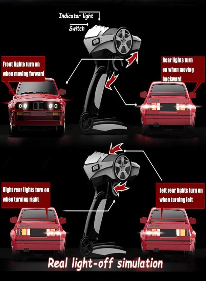 سيارة جوي جاي للتحكم عن بعد، بمقياس 1/16، سيارة دريفت تعمل بتردد 2.4 جيجاهرتز، دفع رباعي، سرعة عالية تتجاوز 30 كم/ساعة، سيارة كلاسيكية مزودة بإضاءة LED وإطارات دريفت، لعبة سيارة سباق، هدية مثالية للكبار والصغار، بطاريات متعددة الألوان - Image 5